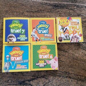 National Geographic Softbound Books Weird But True Facts + 100 Things Happy